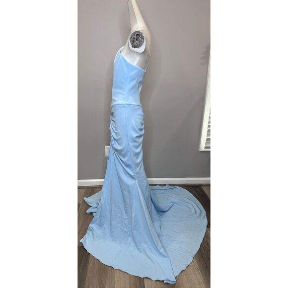 Atelier Prabal Gurung Scout One-Shoulder Stretch Crepe Slit-Front Gown US 4 $349 - Picture 9 of 12